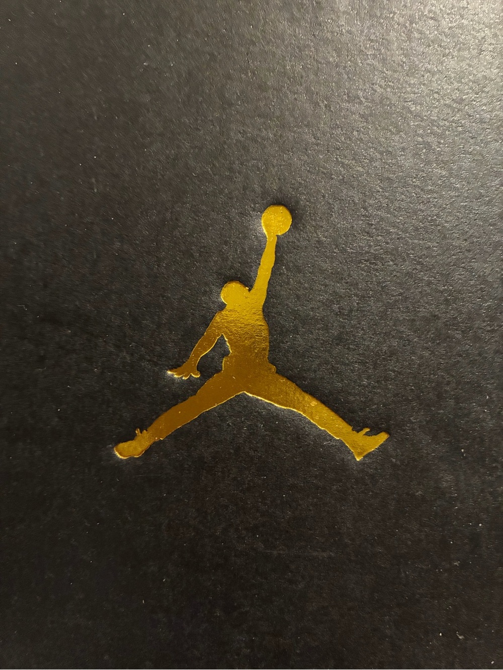 Jordan Box Label with Gold Jumpman and Black Panel